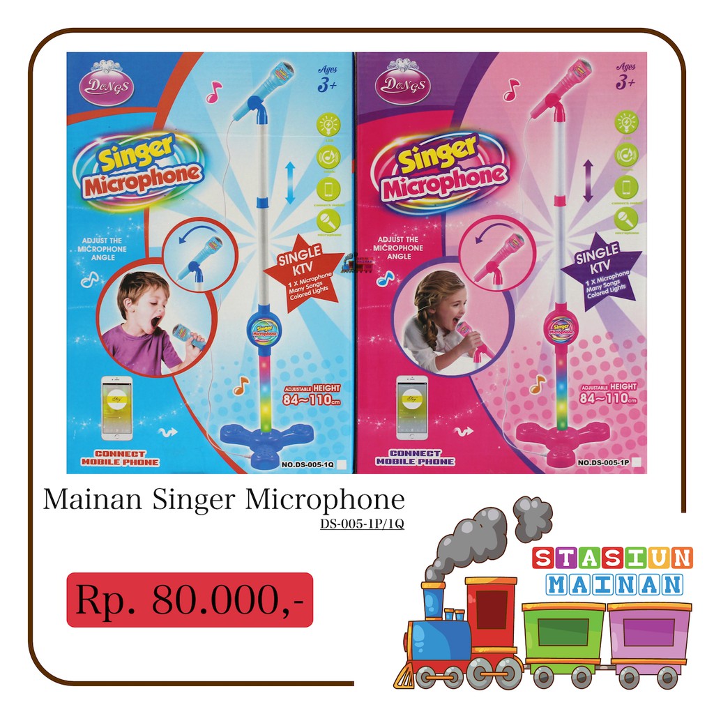 Mainan Singer Microphone Single Mic DS-005-1P / 1Q