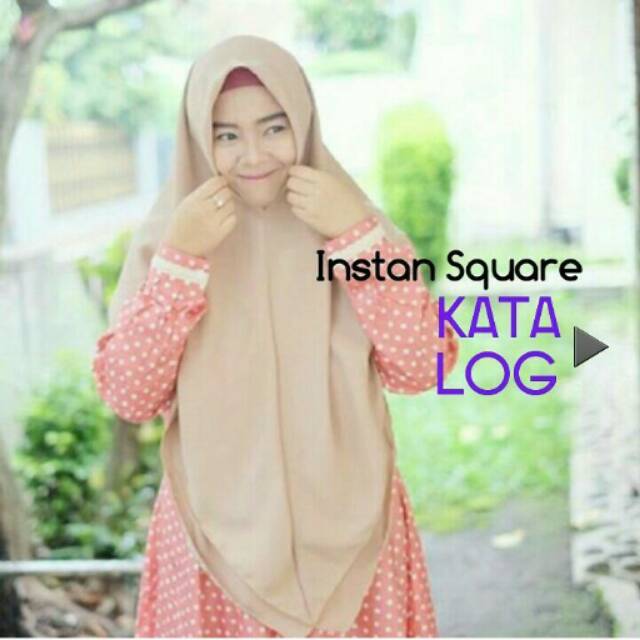 BISA ECER - Segiempat instan square 130 khimar jilbab syari wolfis hijab ootd fashion hits simple