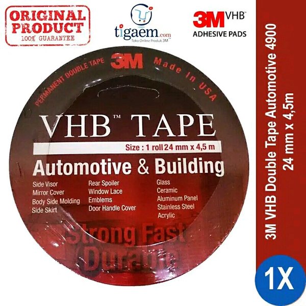 

Murah VHB 3M 24mm x 4.5m Double Tape Foam Merah Otomotif & Building ORI 3M PTY12