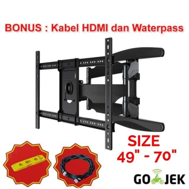 Bracket Tv  Lengan Super Kuat for size 70 65 60 55 50 49 43 All Series Tv