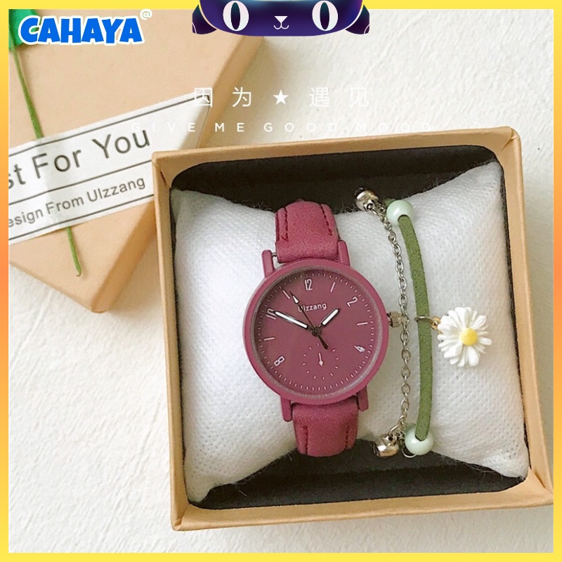 CAHAYA Jam Tangan Quartz Strap PU Analog Casual Gaya Retro Untuk Wanita Watch Korean Fashion Jam2