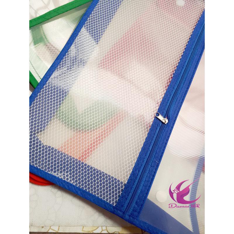 

Map Plastik Zipper Kancing Dua - Zipper Jaring - Zipper Bag F4 / Map Jala Kancing 2 carinex