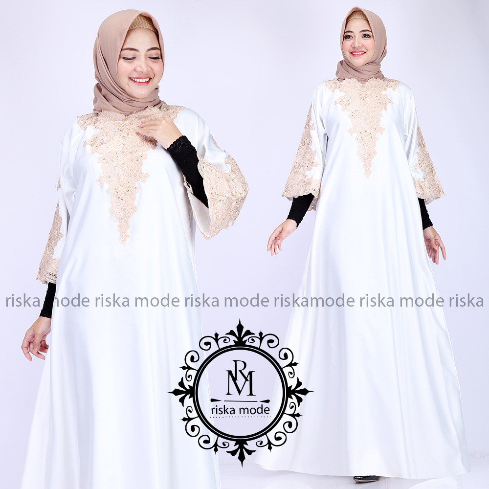 gamis lebaran / gamis kaftan/ gamis kaftan kanaya by riska mode