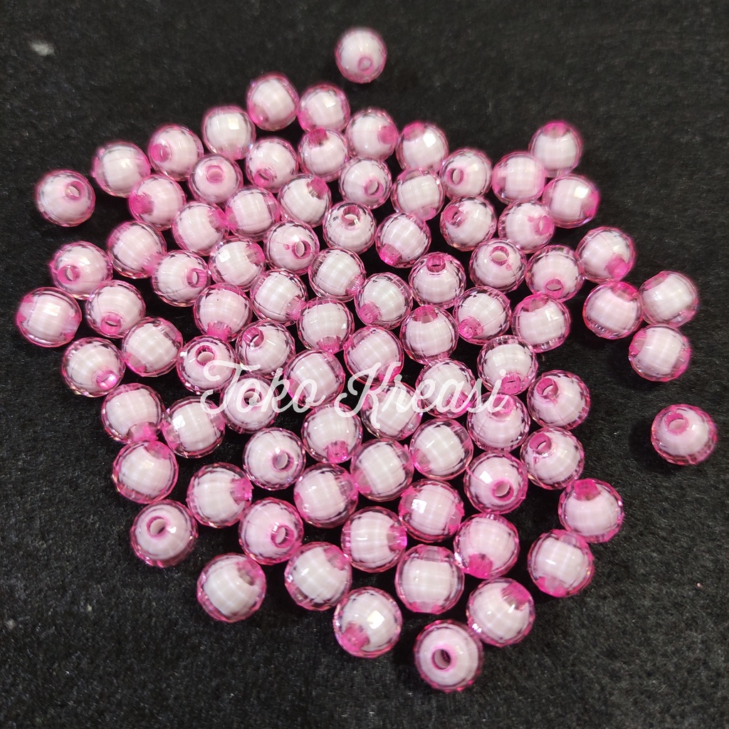 Mote / Manik Lampion isi 8mm warna baby pink