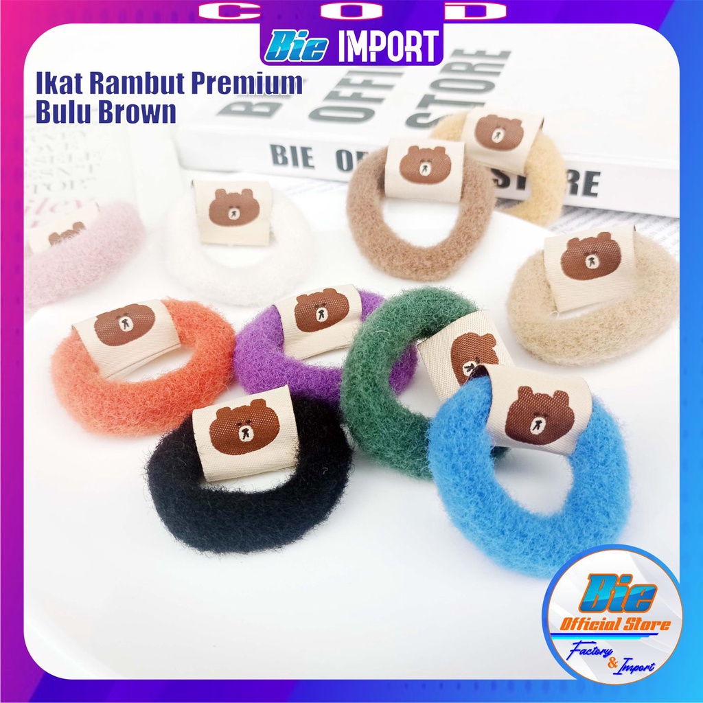 Ikat Rambut Donat Bulu Brown Premium Impor Best Seller