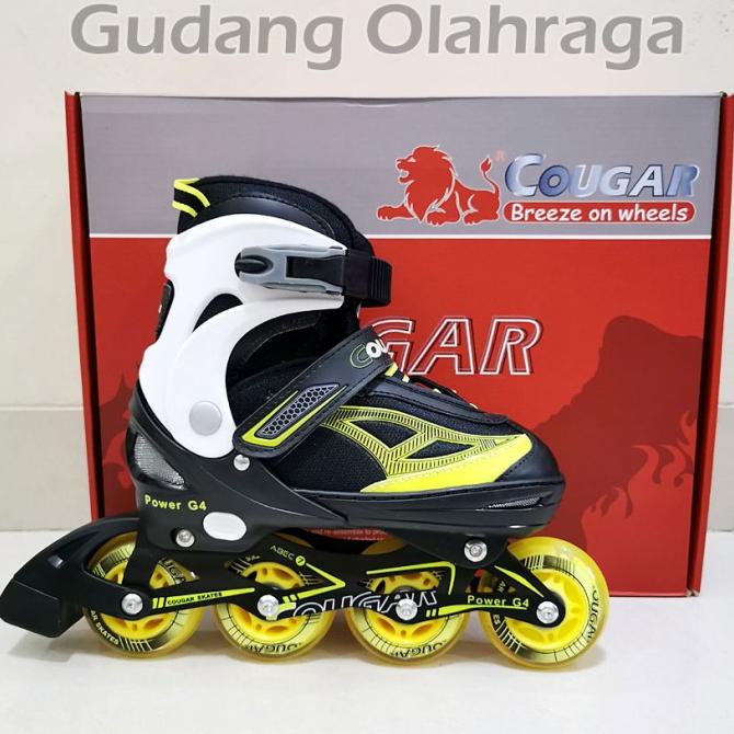 Sepatu Roda COUGAR Inline Skate MZS835L Balck Yellow - Yellow, S (28-32)