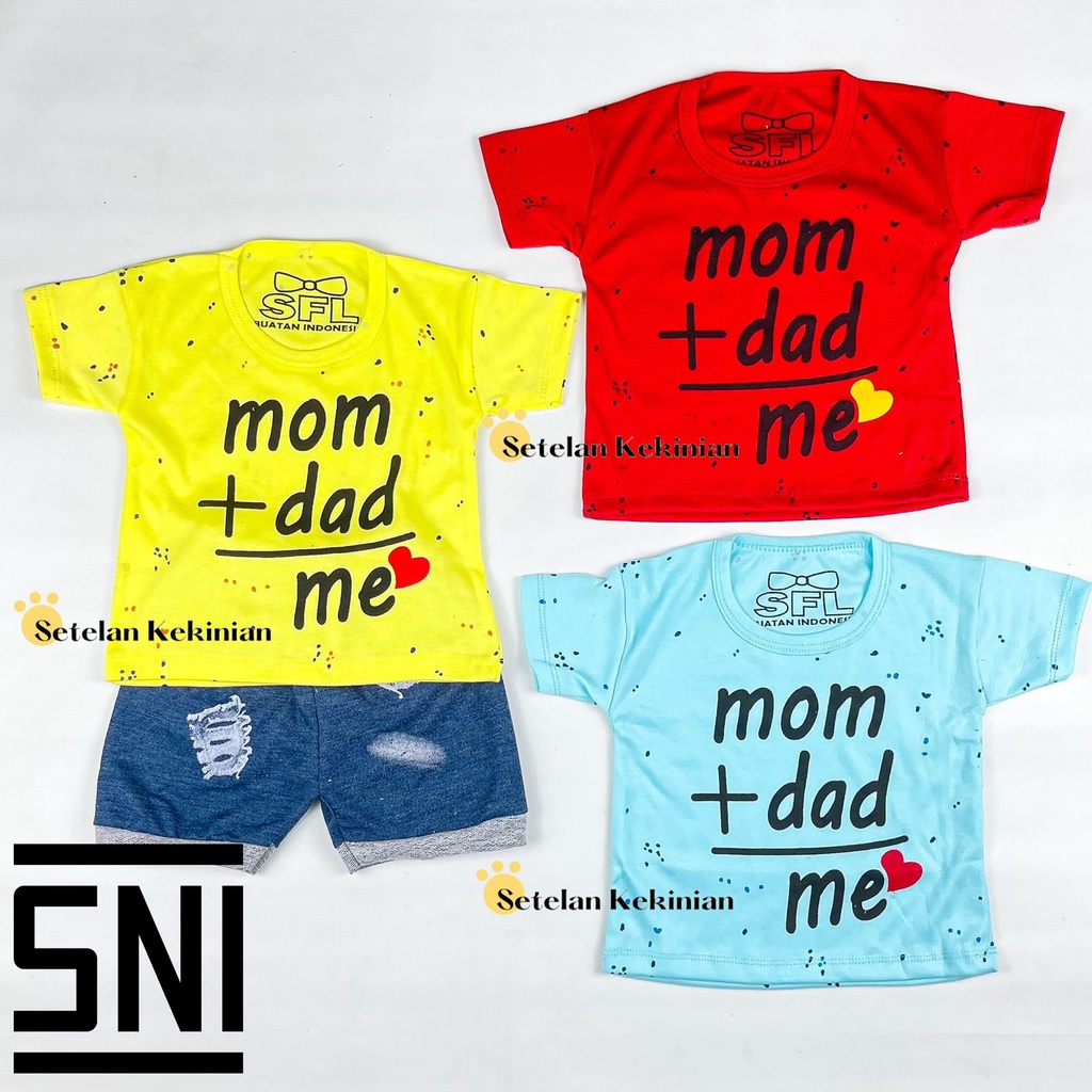 [SK] Setelan Baby 0_12bln Set Baby Boy Set Love Mom Dad Set Anak Laki Laki Newborn Kado Akikah