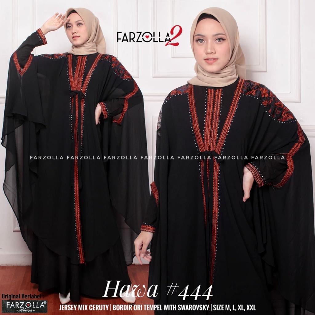 Gamis Abaya Mewah Jersey Premium Mix Ceruti Aplikasi Mote dan Bordir Ori 444