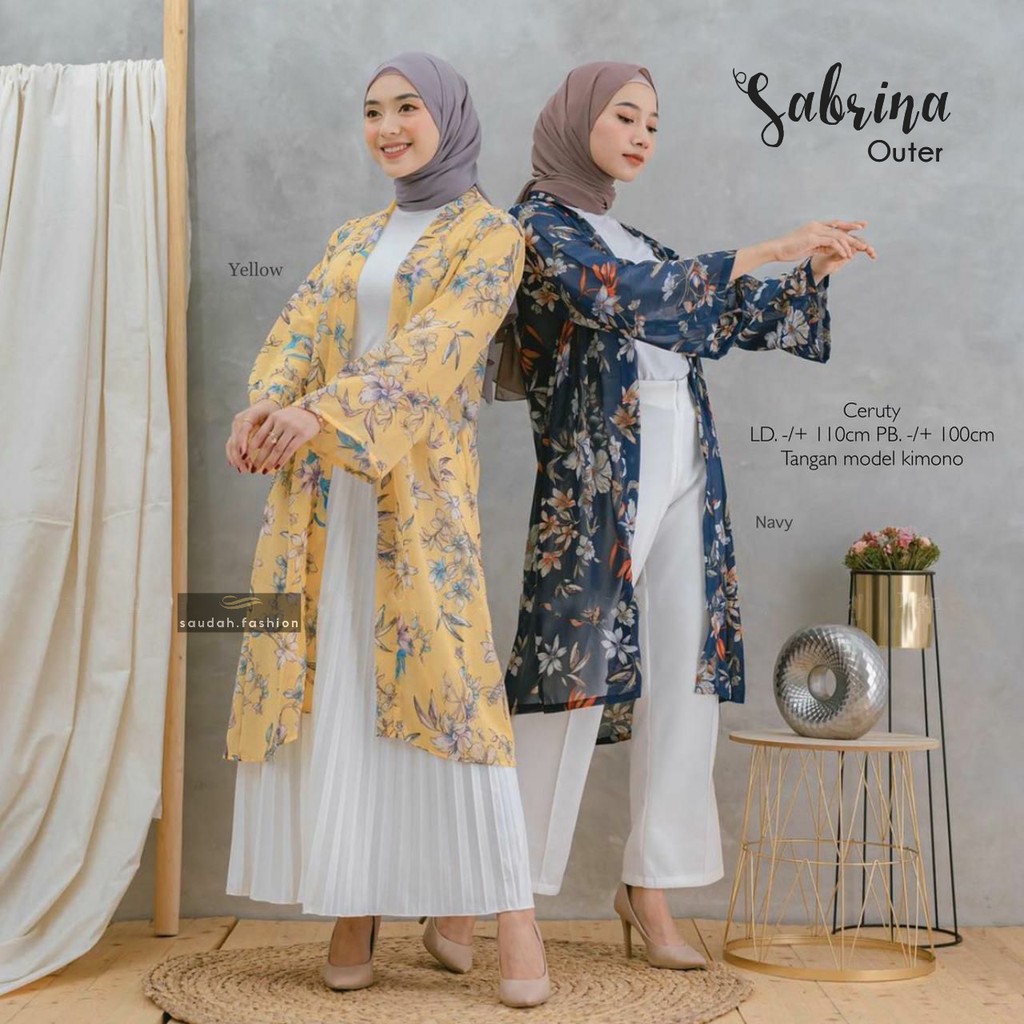 SABRINA OUTER CERUTY PREMIUM ORI ( 1KG MUAT 8 PCS) OUTER CERUTY TERBARU MOTIF BUNGA / BLAZER CERUTY