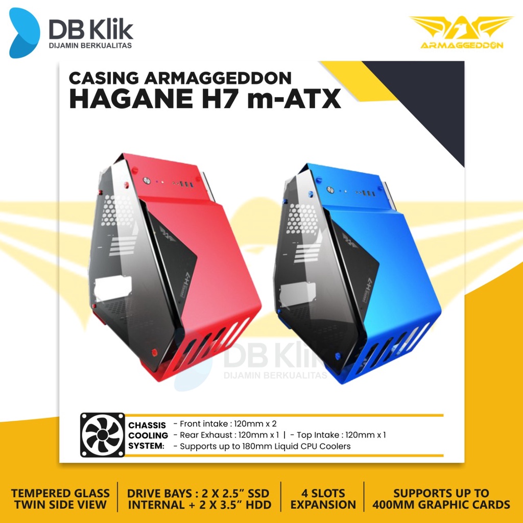 Casing Armaggeddon HAGANE H7 m-ATX - Case PC Armagedon HAGANE H-7 mATX