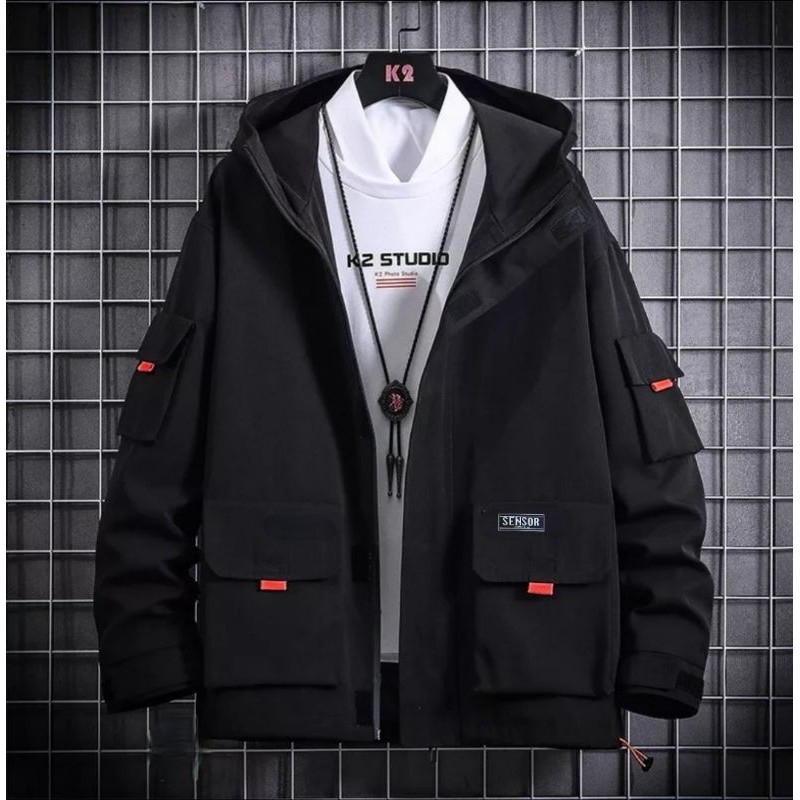 Jaket parka pria mat taslan sensor terbaru premium / jaket taslan pria sensor original trending