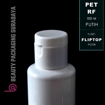 Botol Plastik PET 100ml RF Putih Tutup Fliptop