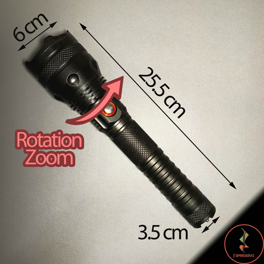 Senter LED XHP 50 ultrafire Cree Zoom baterai cas 26650 rechargeable