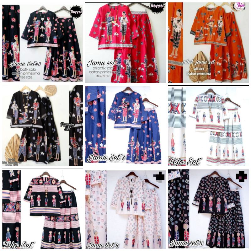 SETELAN BLUS BATIK JAMU SET BLUS ROK SERAGAM BATIK