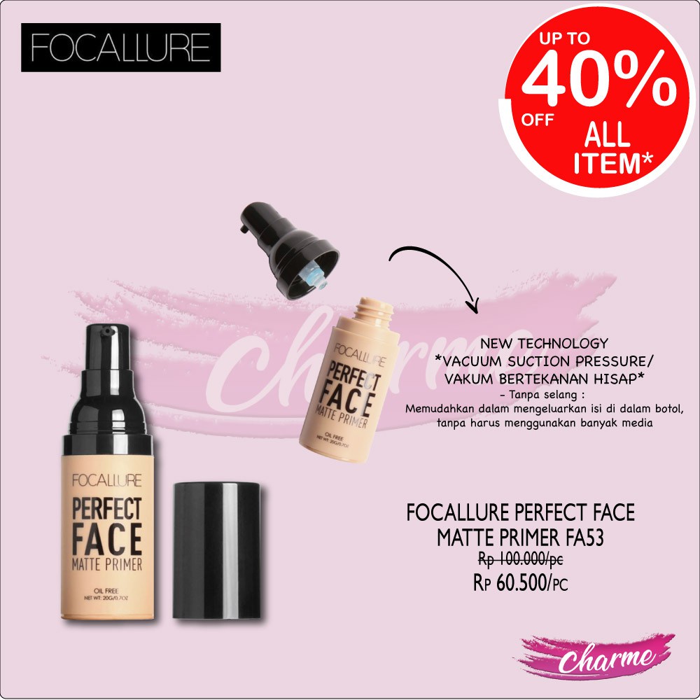 (READY &amp; ORI!) Focallure Perfect Face Matte Primer Base Make Up FA53 FA 53 waterproof terbaru viral