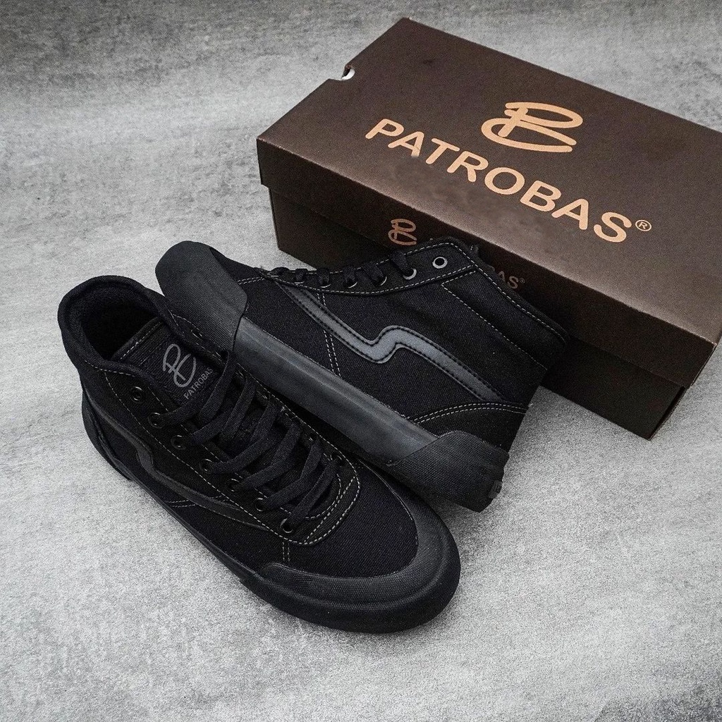 Patrobas New Ivan High All Black Original Sepatu Petrobas Full Black