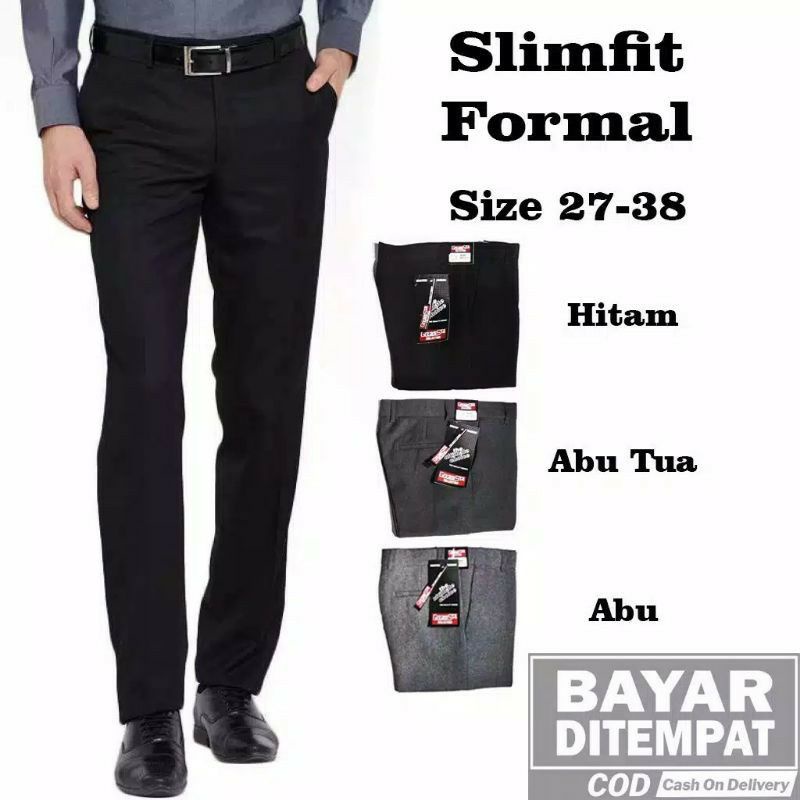 CELANA KERJA | KANTOR | PANJANG | FORMAL | BAHAN | PRIA SLIM FIT BAHAN WOOL MURAH