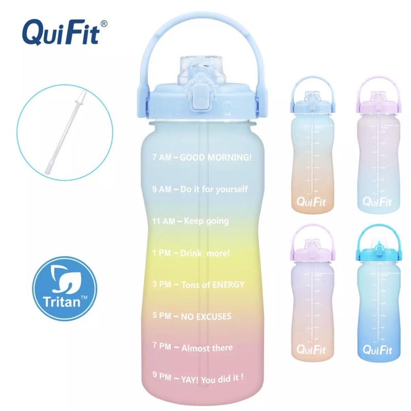 PO NEW COLOR (PASTEL) BOTOL MINUM QUIFIT 2L (Ada Sedotan)