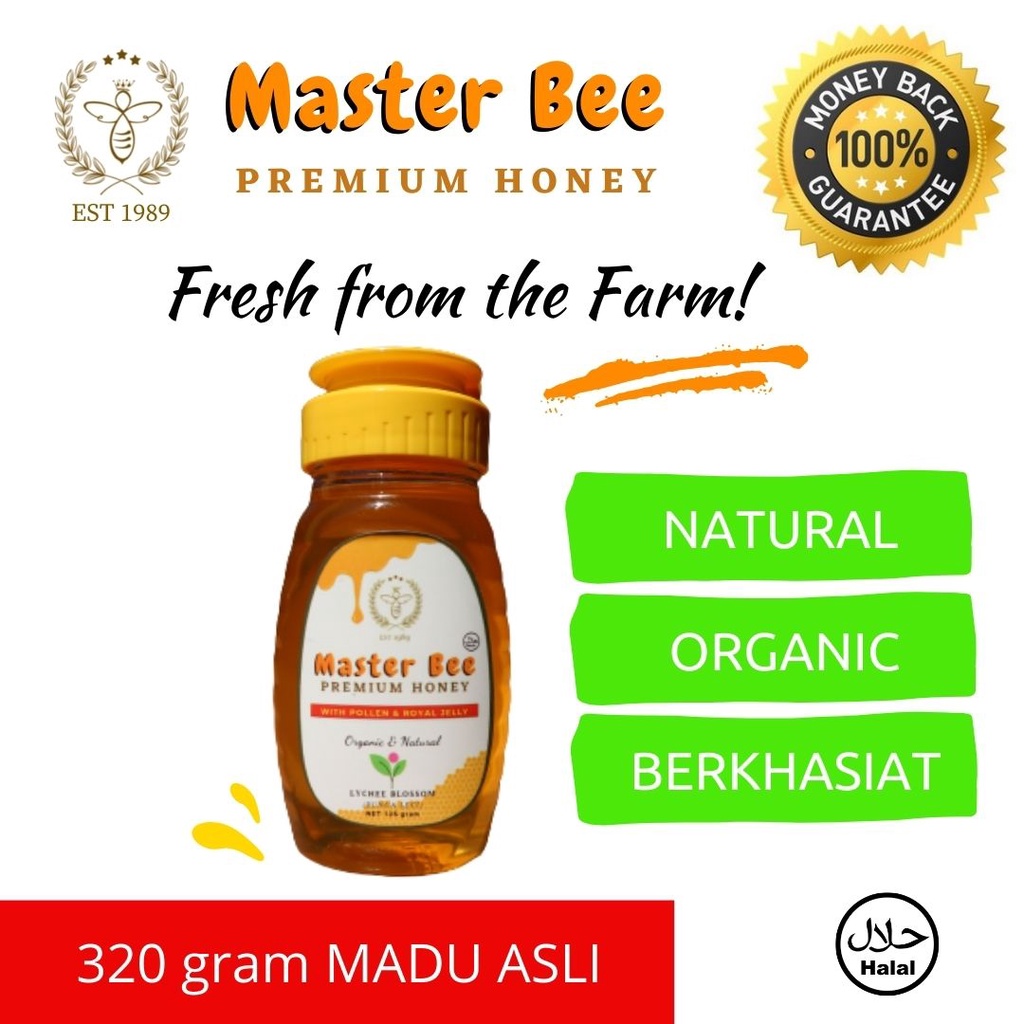 

MADU MASTER BEE 320 GRAM | MADU ASLI MURNI NATURAL ORGANIK BERKHASIAT