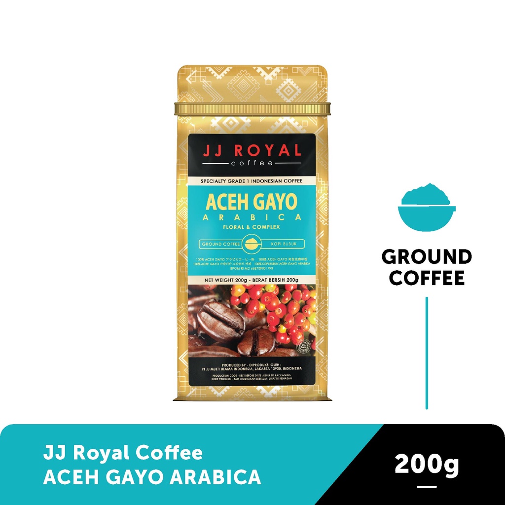 

JJ Royal Coffee Aceh Gayo Arabica Ground (Kopi Bubuk) Bag 200g