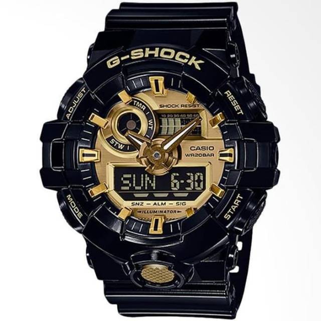 CASIO G-SHOCK GA-710GB-1ADR / GSHOCK GA710GB-1A ORIGINAL & GARANSI