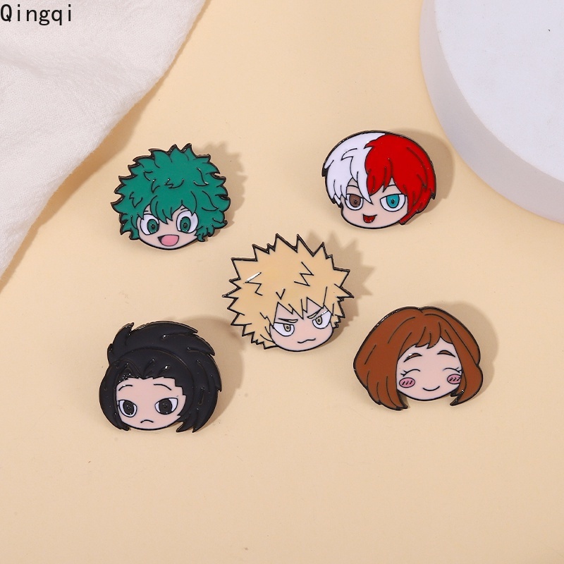 Bros Pin Enamel Desain Kartun Anime My Hero Academia Shoto Todoroki Deku Bahan Metal Untuk Fans