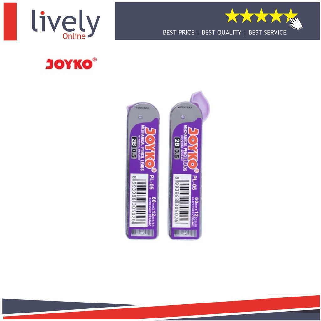 

Isi Pensil Mekanik Joyko Pencil Lead PL-05 / 2B / 0.5 mm