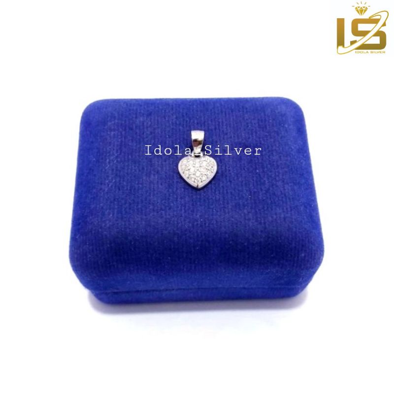 LIONTIN LOVE PERAK ASLI SILVER 925 LAPIS EMAS PUTIH PERMATA LOVE KECIL - PERHIASAN PERAK ASLI