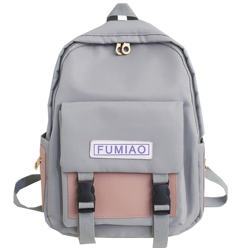 KSO_BAG - Tas Ransel Backpack Wanita Murah Tas Ransel Sekolah Fumiao Korean Style Termurah-Abu-Abu