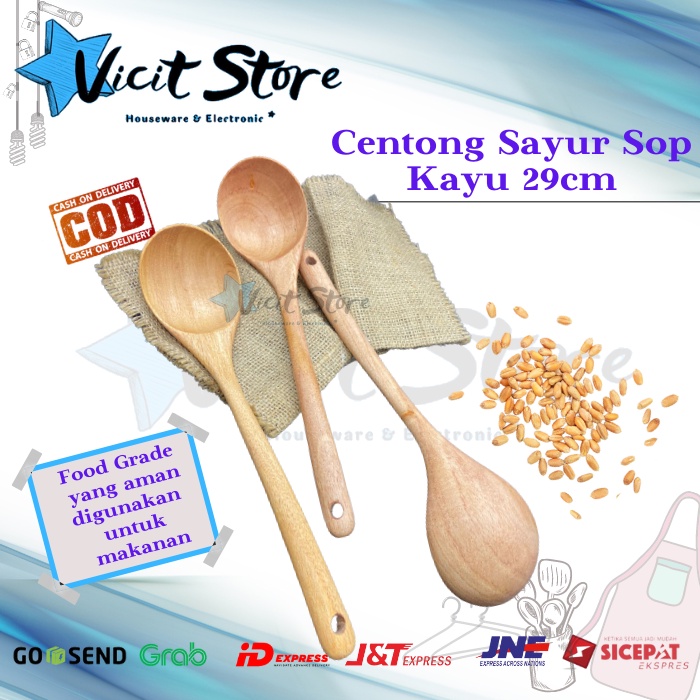 Centong Sayur Sop Kayu / Sendok Sop Kayu 29cm