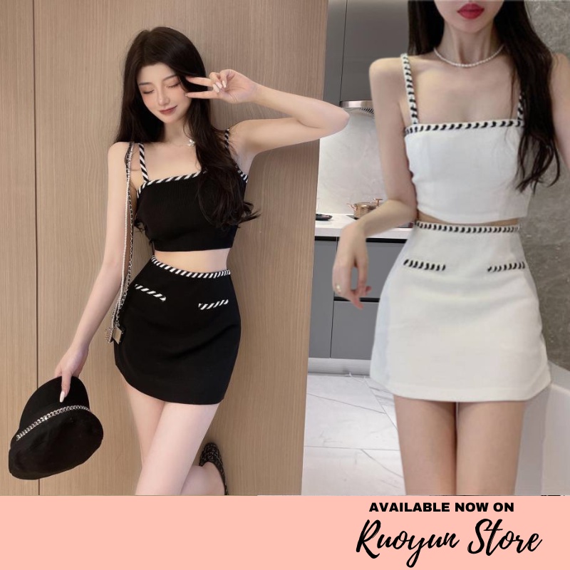 RYX - Lolita Lala OneSet Korean Style Top &amp; Skirt Wanita Fashion Casual / Jalan-Jalan - Ori Import