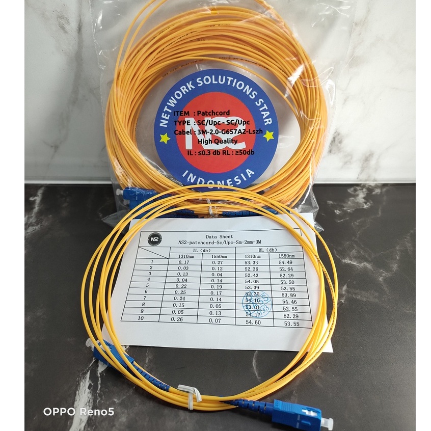 patchcord patch cord sc upc sc upc 3m 2mm simplex