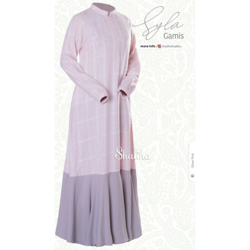 Gamis Syla silver pink Shaliha akhwat gamis cantik
