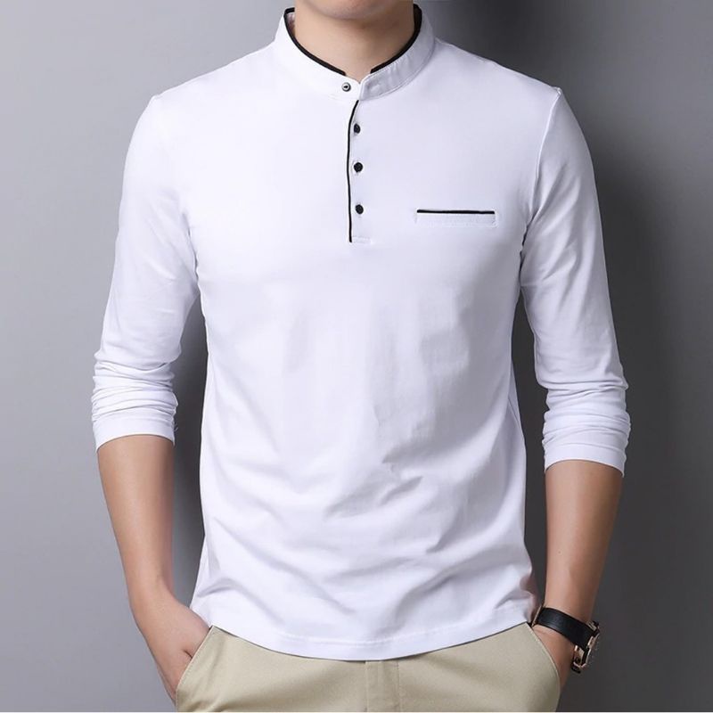 Kaos Pria Lengan Panjang Best Quality Ukuran (S-M-L-XL-XXL) Cotton combed Premium Polo Shirt