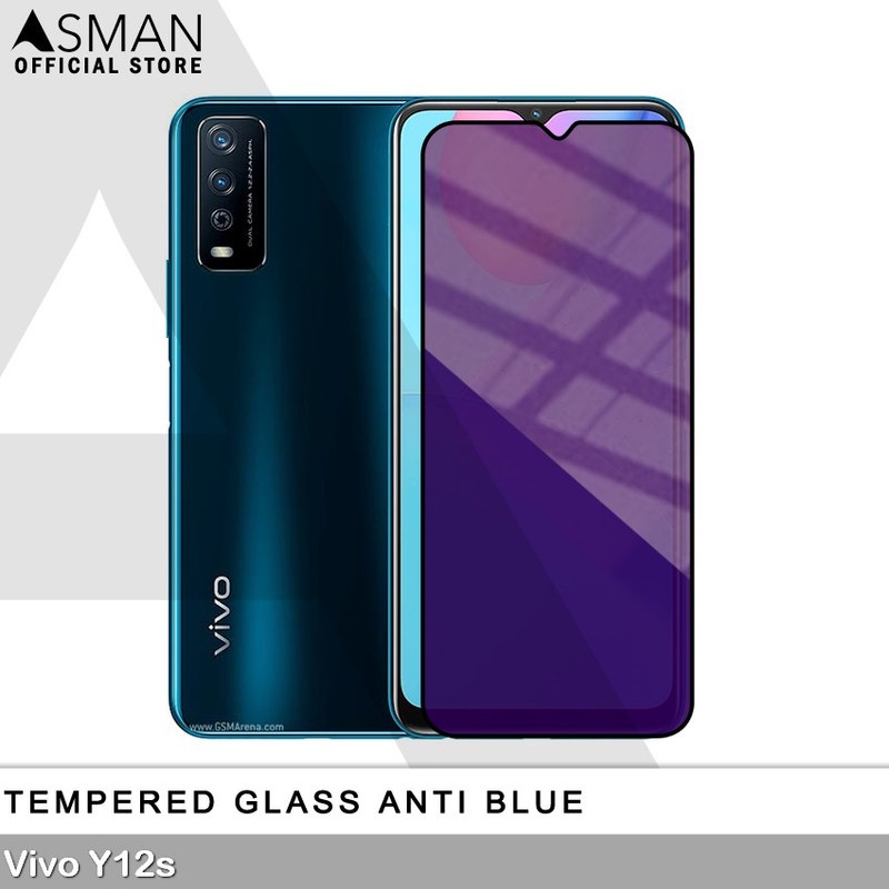 Tempered Glass Blue Light Full Lem VIVO Y12s Anti Radiasi Screen Protector