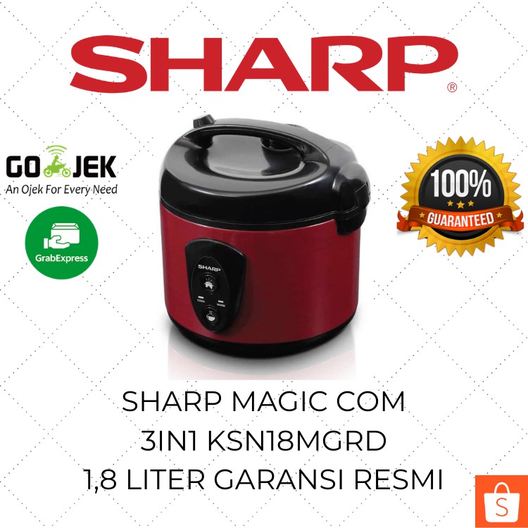 Sharp Magic Com KSN 18MG 1.8 Liter 3in1 / Rice Cooker / Mejikom / Mejicom Murah / Magicom Serbaguna