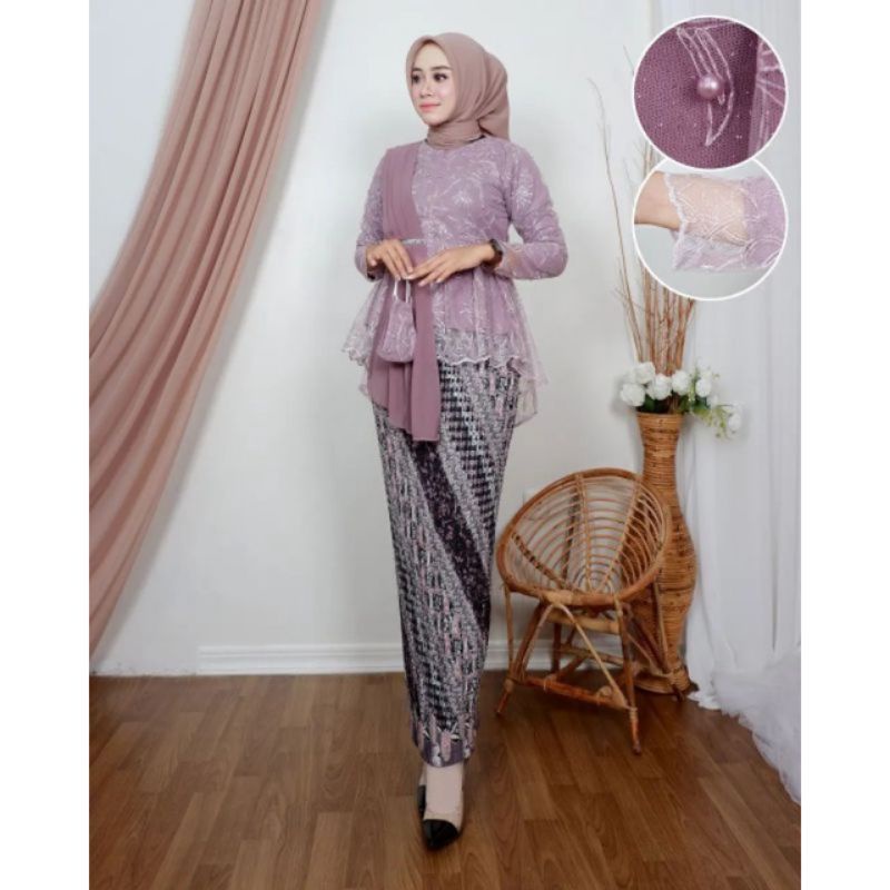 KEBAYA SELENDANG AUREL - KEBAYA MODERN - KEBAYA WISUDA - KEBAYA PESTA - ATASAN KEBAYA MODERN - KEBAYA KEKINIAN - KEBAYA BRUKAT - ATASAN KEBAYA BROKAT - SET KEBAYA MODERN - SET KEBAYA-5