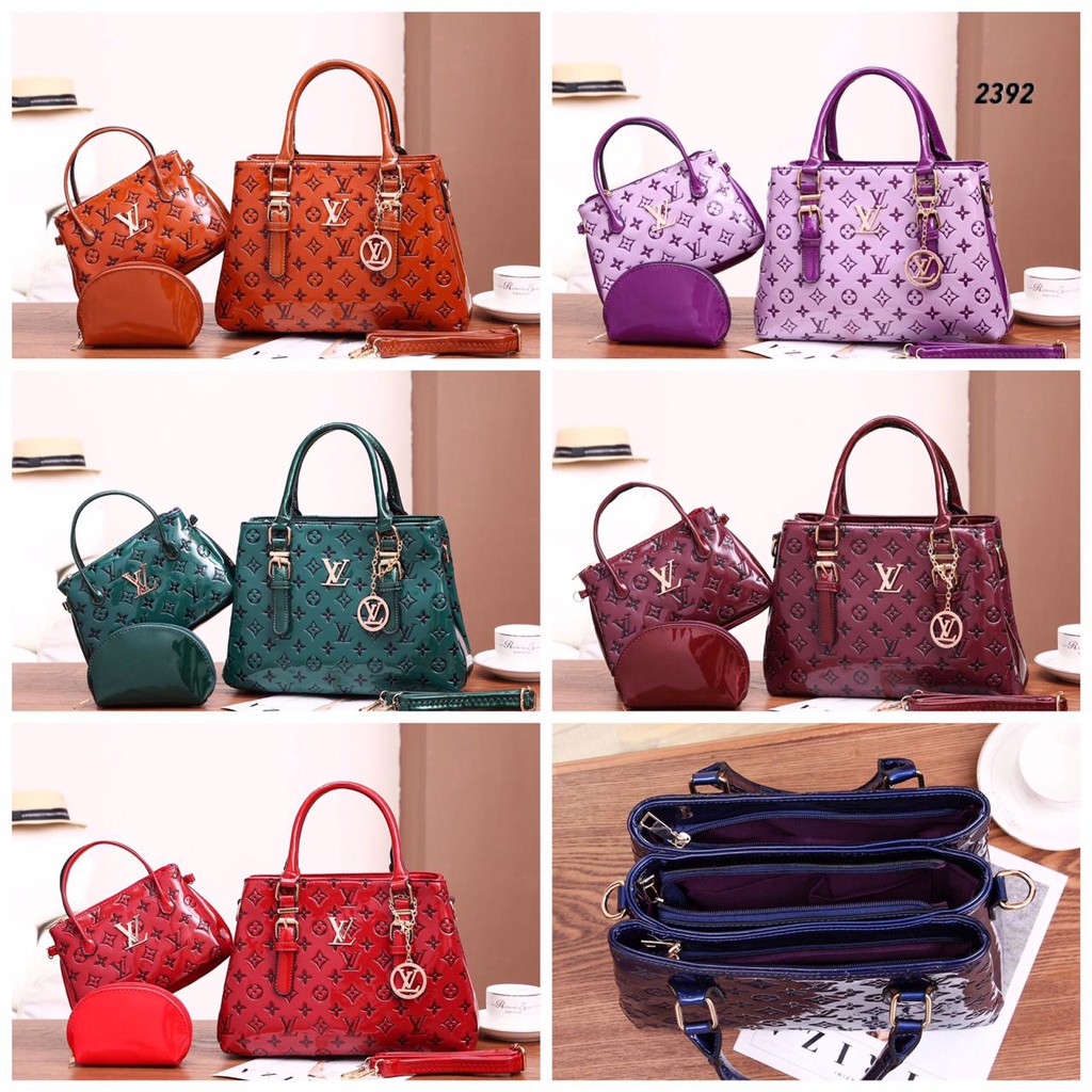 tas LV Tiara Embossed 2392 # ( Set 3in1 )