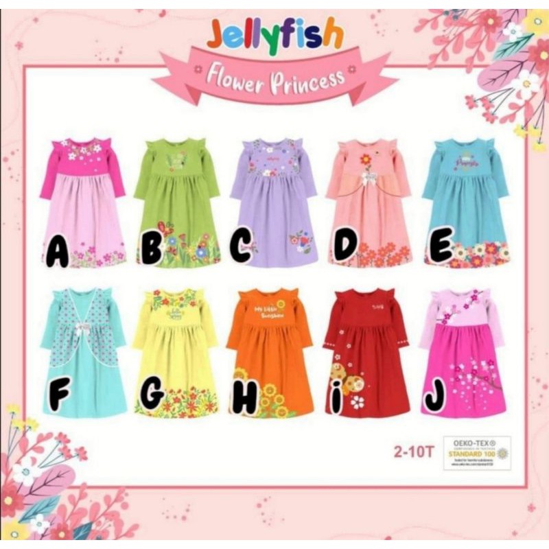 Gamis anak perempuan jellyfish 2-10t