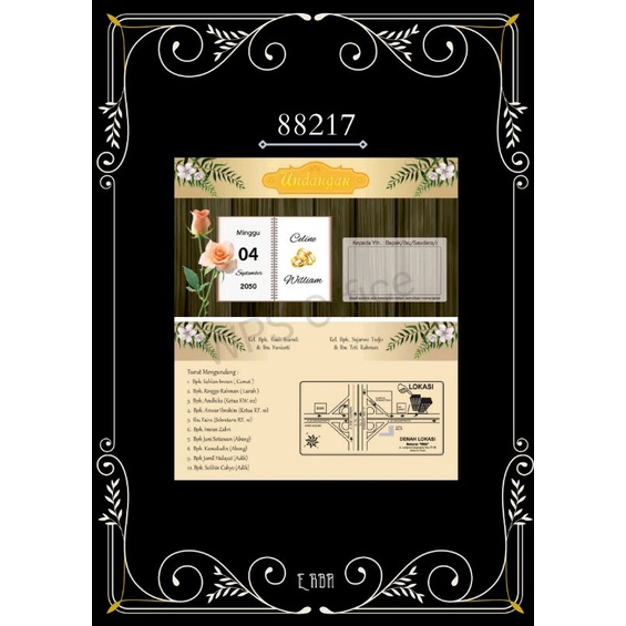 Blangko Undangan Erba/Kartu undangan Murah kode 88217
