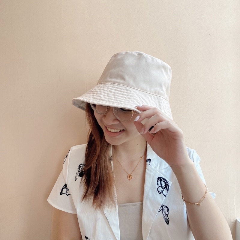 NOTTE - Reversible Bucket Hat Nude Flower Pattern