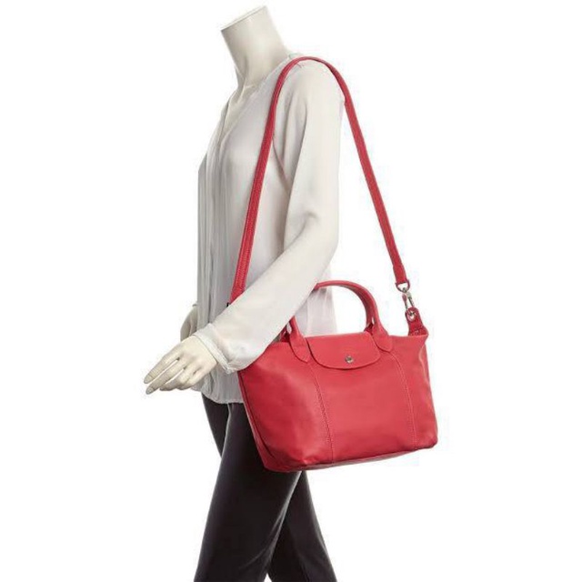 tas Lonchamp cuir small leather red - tas LC ori