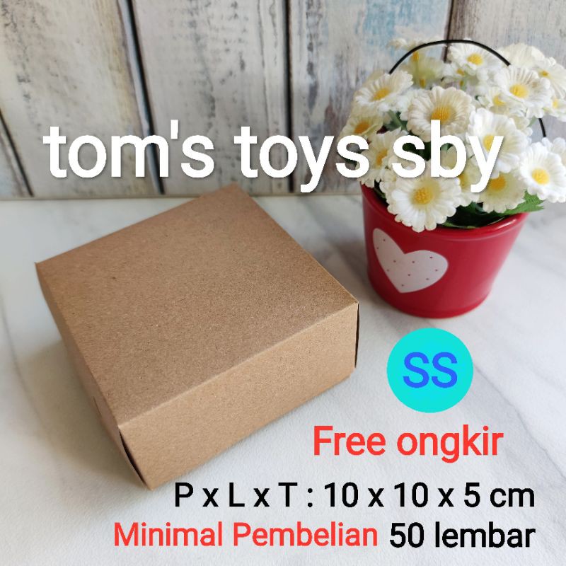 

Kotak Box Dus Kraft 10 x 10 x 5 cm Laminasi takoyaki donat brownies snack roti kue ( S/S )