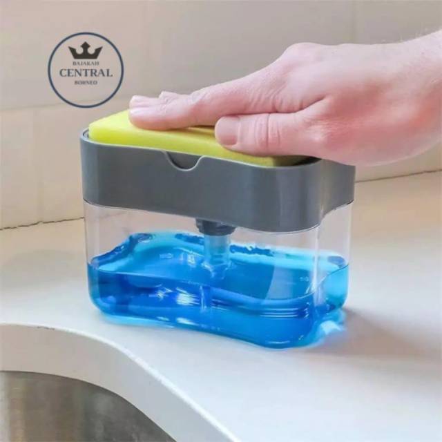 NEW !! DIJAMIN TERMURAH !! 2 in 1 Dispenser Sabun / Soap Pump + Spons untuk Kamar Mandi &amp; Dapur