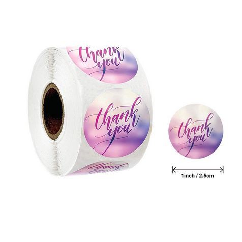 Paper Tags - 1&quot; Round Gradation Color THANK YOU Sticker (10 pcs)