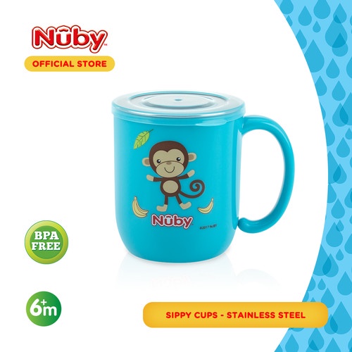 NB STAINLESS MUG W/ LID MONKEY 189 120158 / GELAS