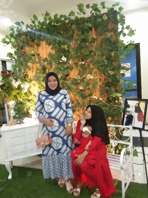 Gamis Rempel Lawasan Indigo Busana Batik Wanita Cantik Modern Casual Formal Katun Premium Eksklusif