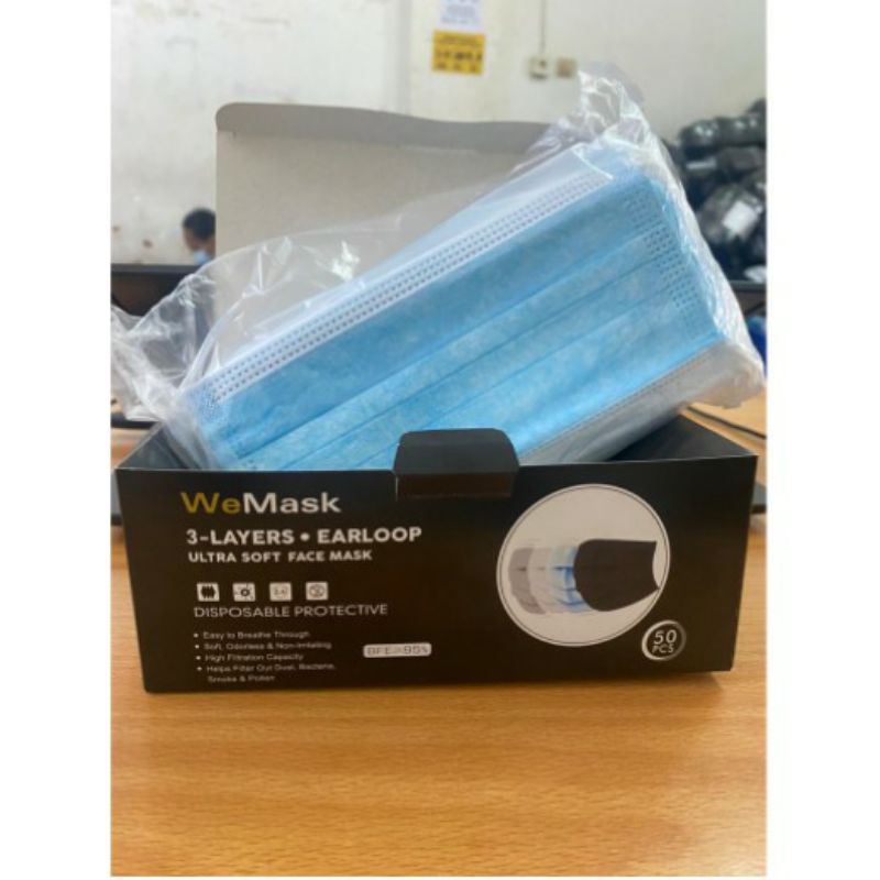 Masker Medis 3 ply Earloop 1 box isi 50 pcs ijin kemenkes