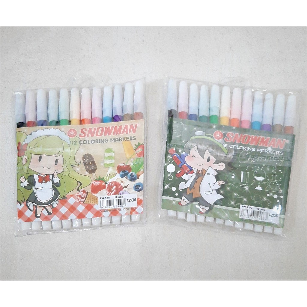 

Snowman Spidol Coloring Markers 12 Warna PW-12A