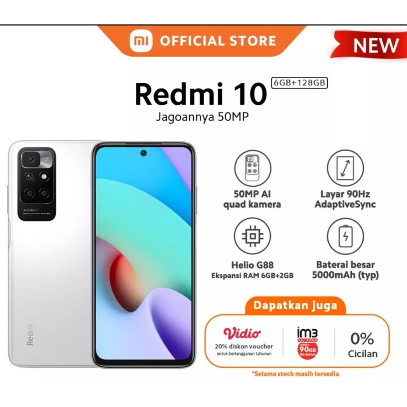 Xiaomi Redmi 10 [6GB+128GB] &[ 4GB+64GB] GARANSI RESMI 1 TAHUN-1